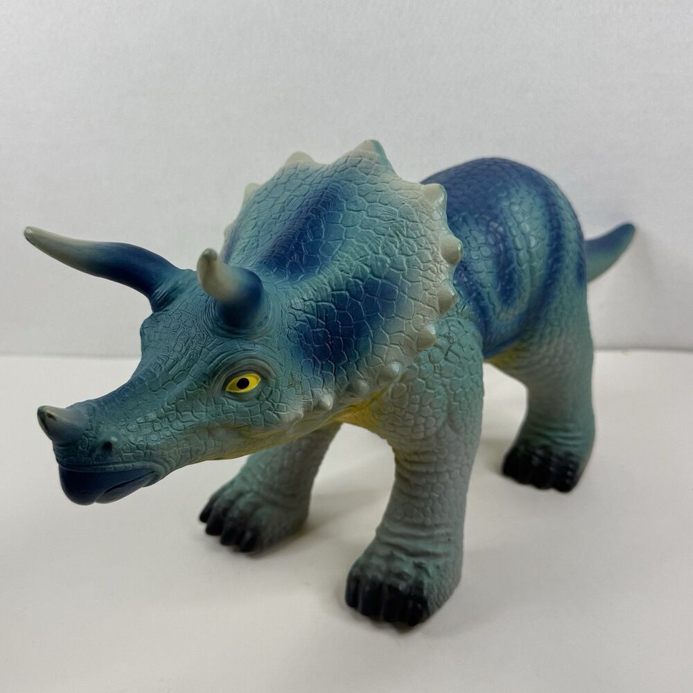 Triceratops 17" Epic Dinos Blue Rubber Squishy Semi-soft
